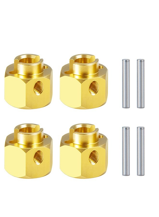 MORFUM RC Hex Hub 12mm Brass Wheels Hex 6mm Drive Extension Adapter with Pins Counterweight Compatible with Axial SCX10 III AXI03007 AXI03004 Capra RC Crawler Upgrades Part (6mm) - Image 1